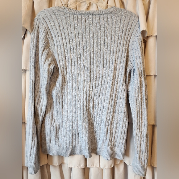 Women's Croft and Barrow Light Blue Cable Knit Sweater Size Medium - Picture 4 of 4